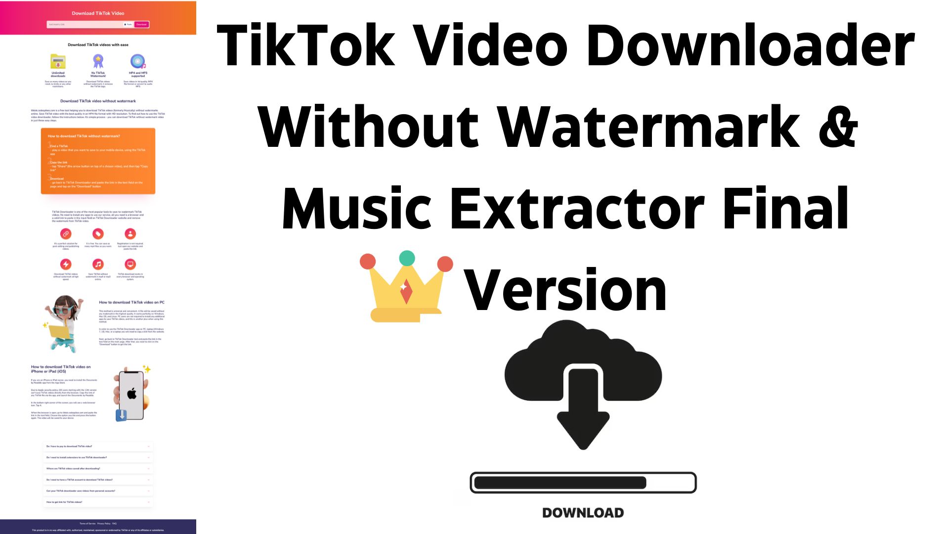 Tiktok Video Downloader Without Watermark &Amp; ​​Music Extractor Final Version