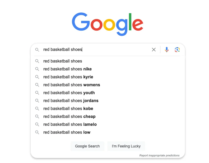 Screenshot Of A Google Search For Red Basketball Shoes