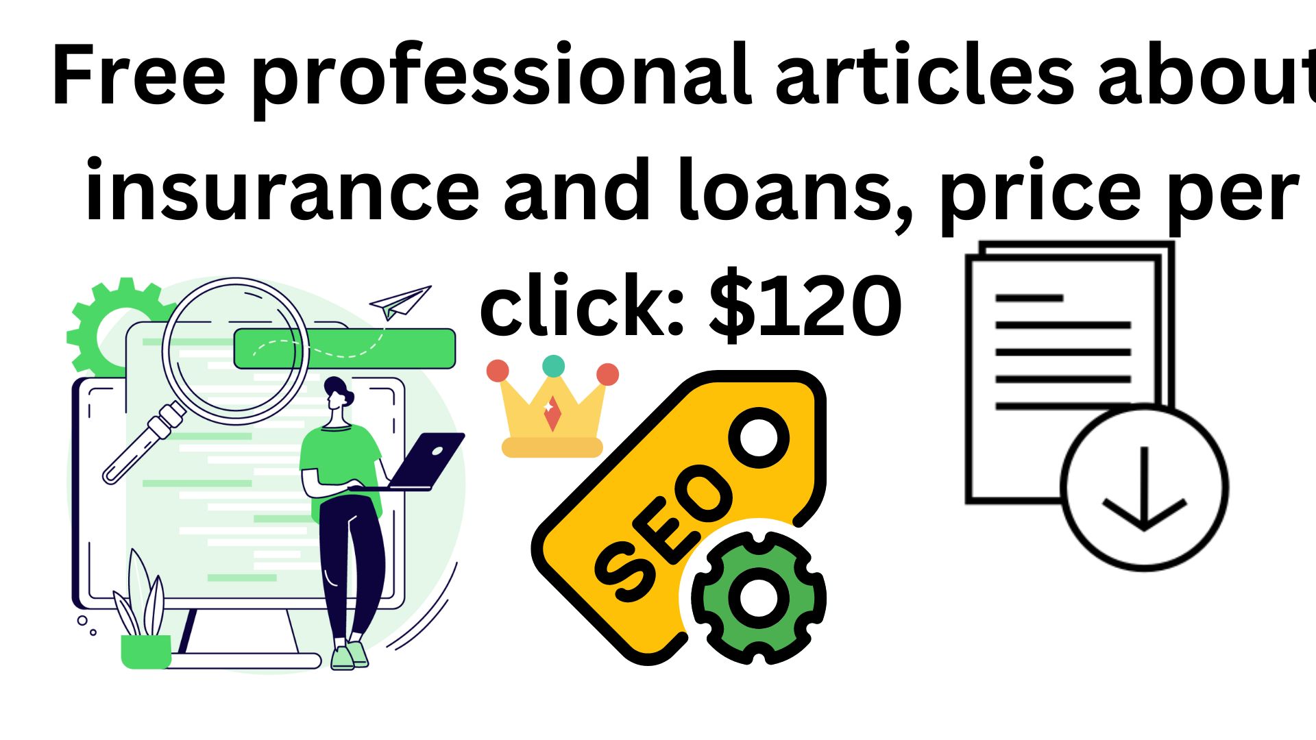 Free Professional Articles About Insurance And Loans, Price Per Click: $120